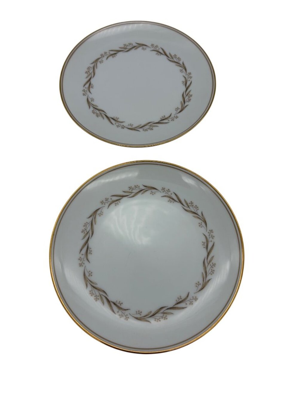 Noritake Laurel 5903 Bread Plates Pair 6 3/8" Gold Trim Japan Dinnerware Vintage